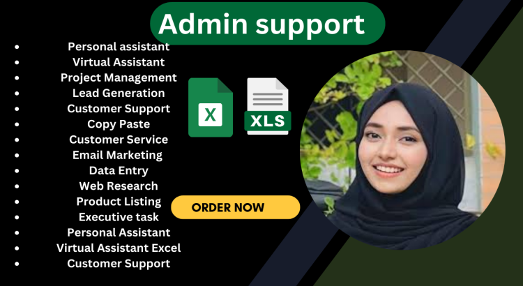 I will help you by providing Professional Admin Support & Virtual Assistant only for $2 hours.