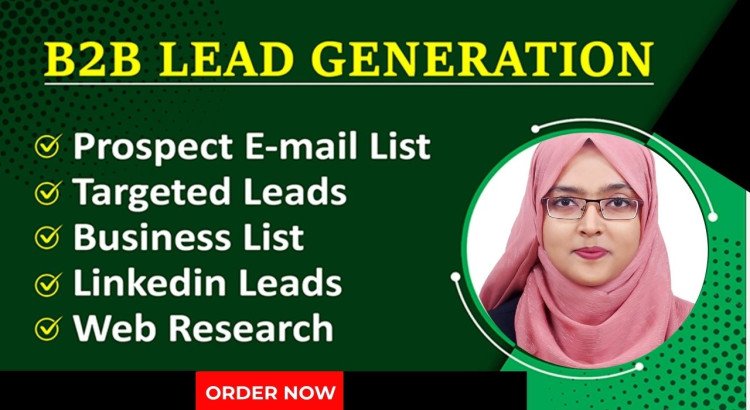 I will do targeted b2b lead generation linkedin leads and web research for sales.