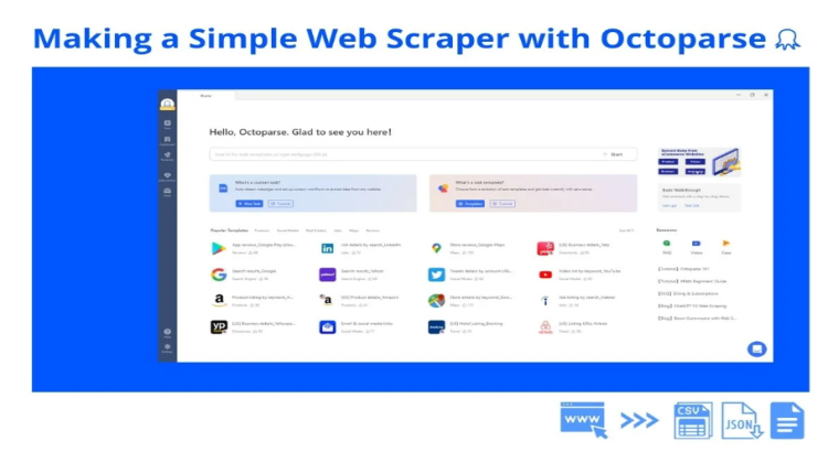 I will build octaparse bot or template for any website