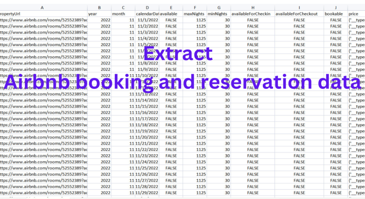I will extract Airbnb reservation data for an entire year