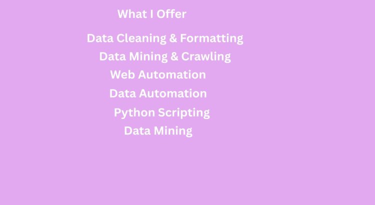 I will provide professional Web Scraping and Data Mining services with Python automation.