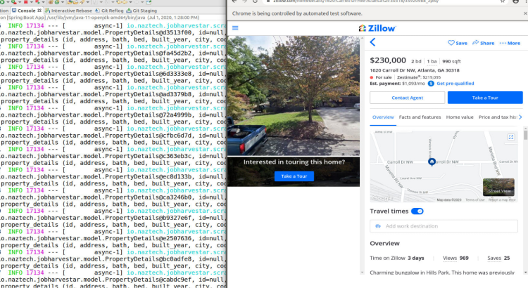 I will collect real estate data from Zillow