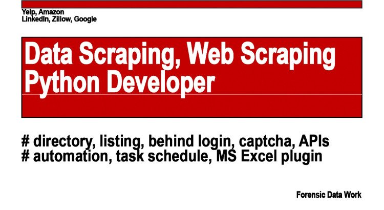 I develop Python scripts to scrape, extract, and mine data from websites.