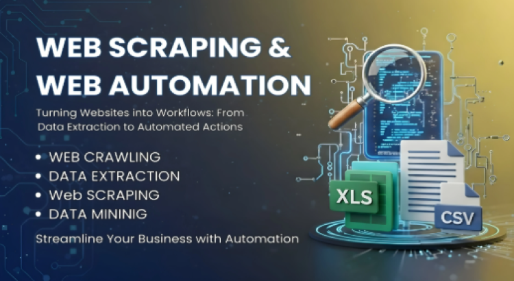 I will do web scraping, data mining, and automation with python.