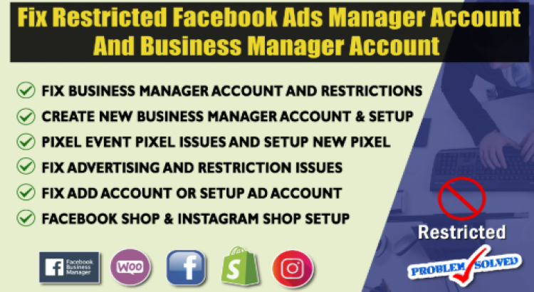 I will fix issues or setup facebook ad account meta business manager suite