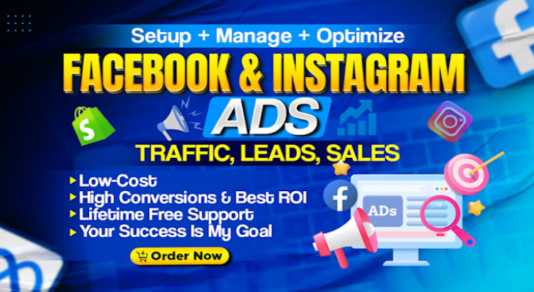 I will set up facebook ads and instagram ads for sales and leads.